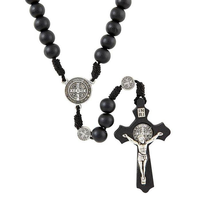 Rosary Black Saint Benedict Paracord