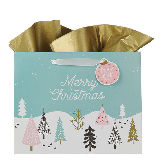 Gift Bag (L) Merry Christmas Pastel Christmas Tree