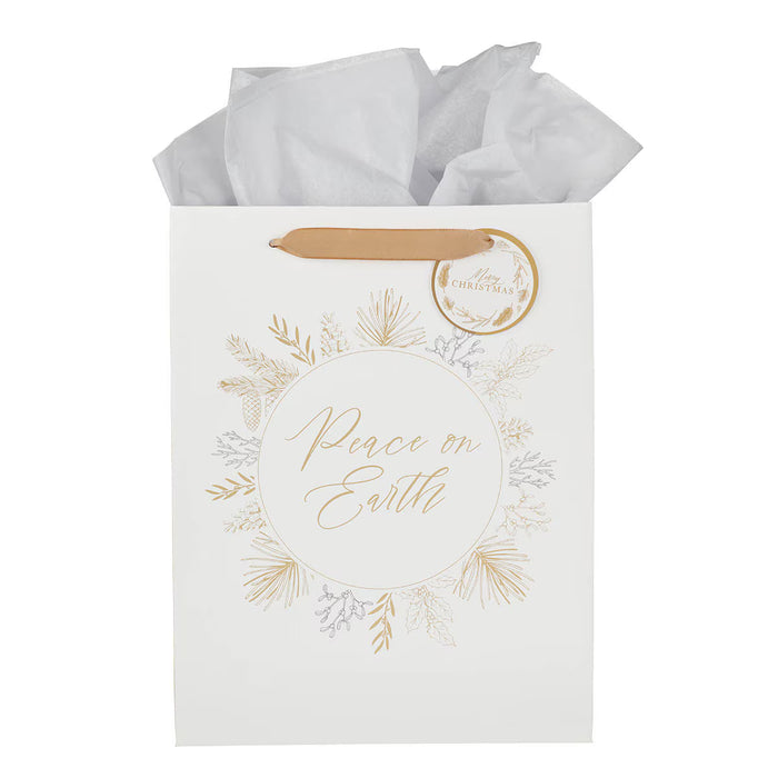Gift Bag (L) Peace on Earth White Pine Branch