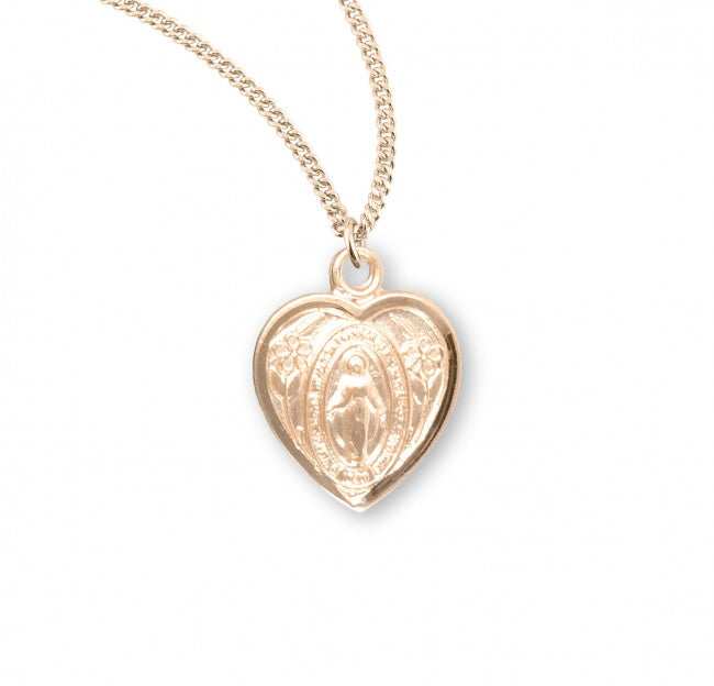 MIRACULOUS MEDAL 0.6" GOLD OVER STERLING ON 18" CHAIN