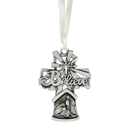 Ornament "Believe" Nativity Scene Metal