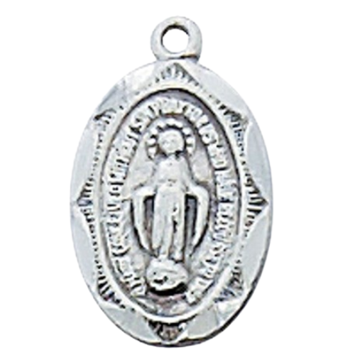 MIRACULOUS MEDAL STERLING SILVER ON 13" CHAIN