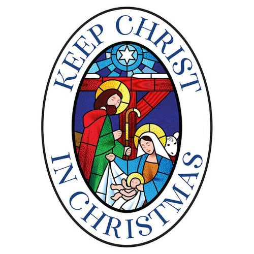 Auto Magnet Keep Christ in Christmas Stained Glass
