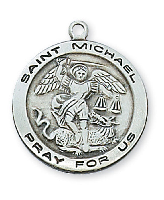 ST MICHAEL - SS  .75" ROUND - 20" CHAIN