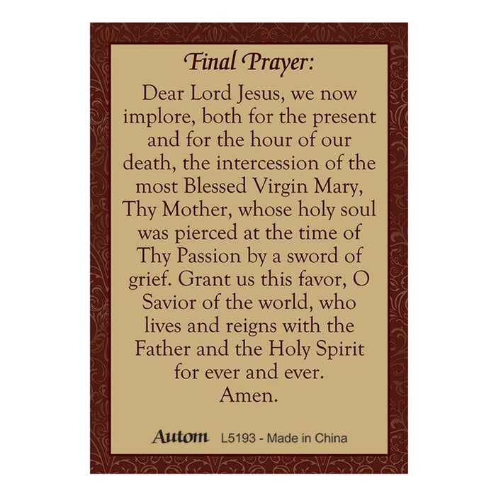 Seven Sorrows Chaplet with Prayer Card