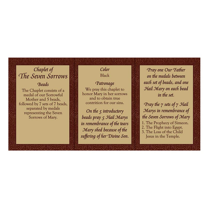 Seven Sorrows Chaplet with Prayer Card