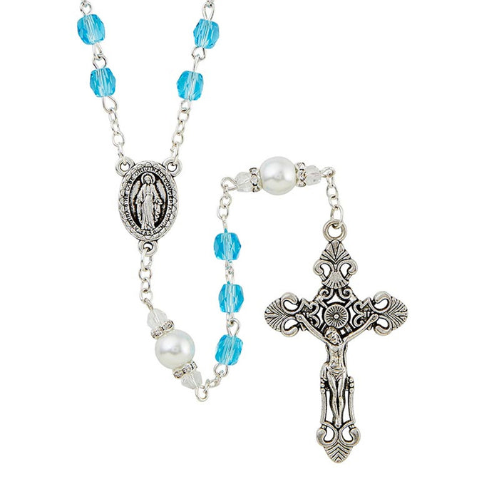 Aqua Rosary Gift of New Life Collection