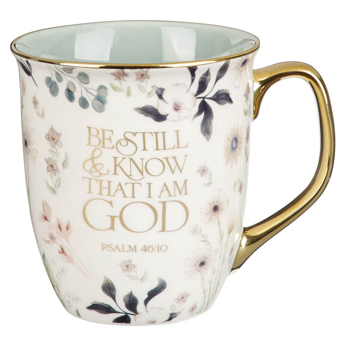 Coffee Mug Be Still Teal Meadow