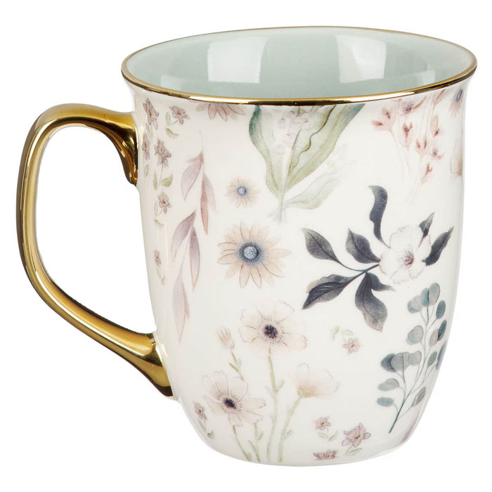 Coffee Mug Be Still Teal Meadow