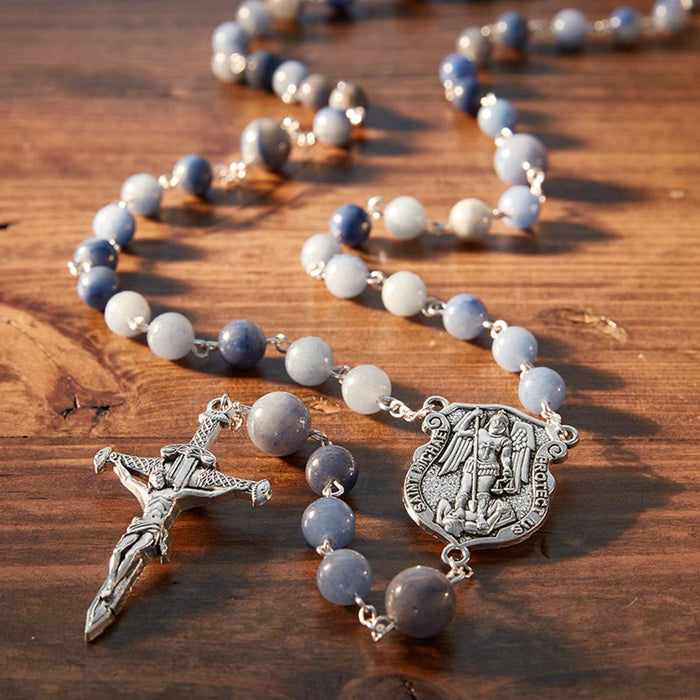Spiritual Warrior Rosary St Michael With Sword Crucifix