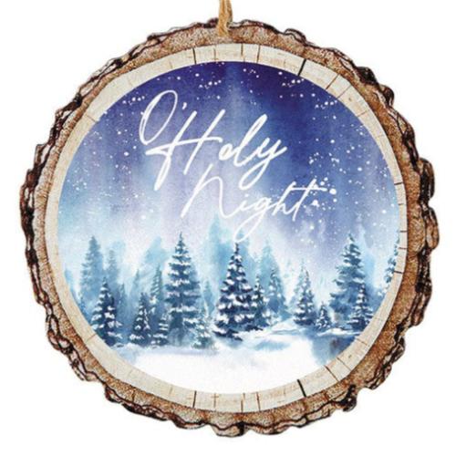 Ornament O Holy Night Wood Slice