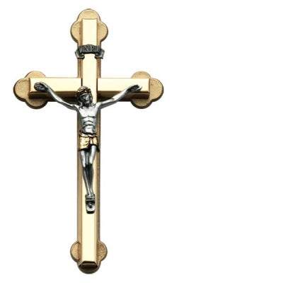 WALL CRUCIFIX 4" TWO TONE METAL
