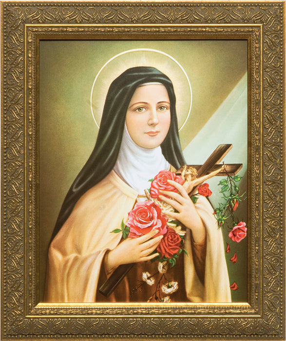St Therese of Lisieux Gold Framed Art 8"x 10"