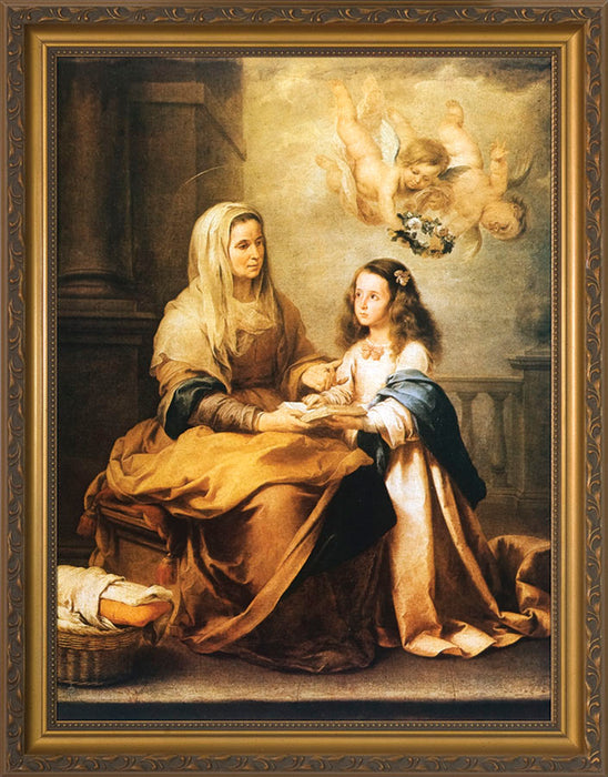 St Anne with Mary Standard Gold Framed Art 8" x 10"