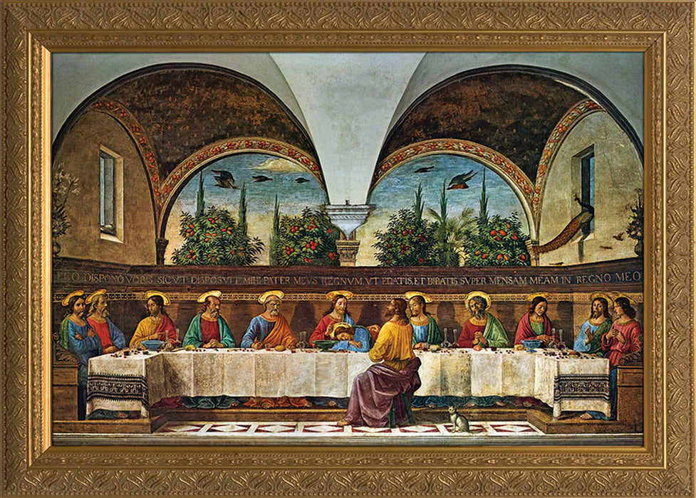 Last Supper by Ghirlandaio Framed Art 10" x 16"