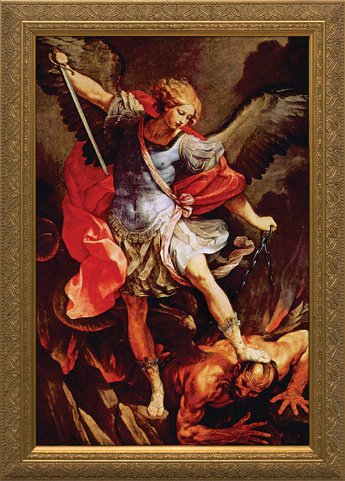 St Michael the Archangel Gold Framed Art 7" x 10"