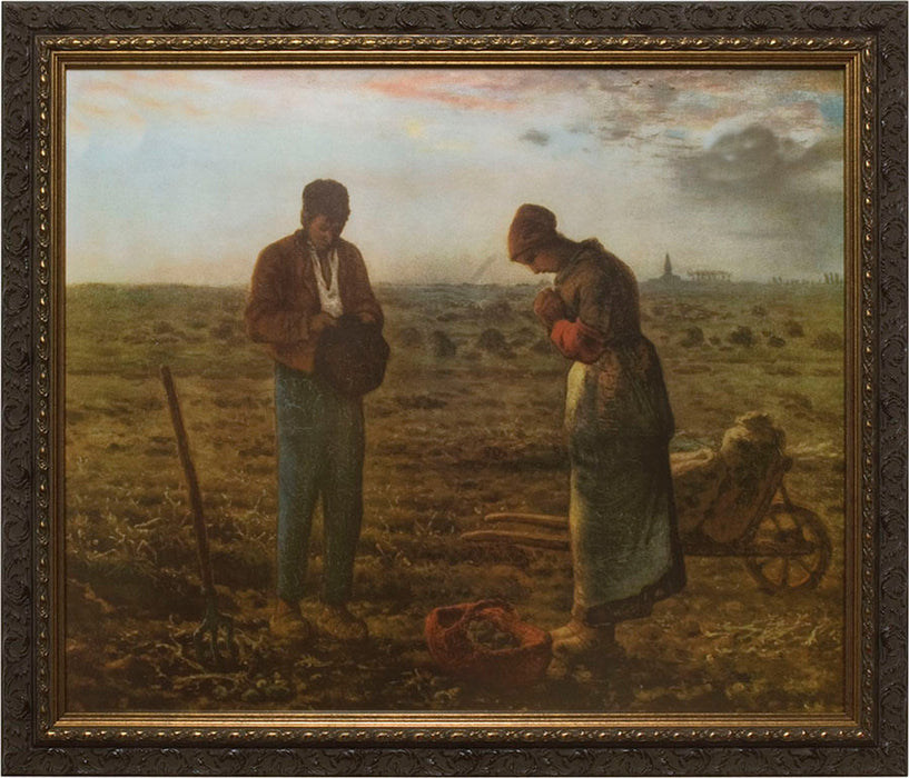 The Angelus by Millet Framed Art 8 X 10" Dark Frame
