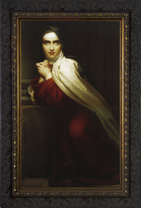 St Teresa of Avila Dark Ornate Framed Art 10" x 16"