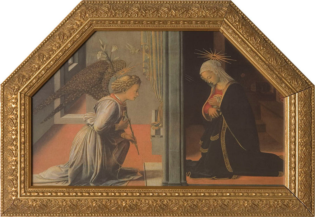 Annunciation by Lippi Framed Art 12" x 7"