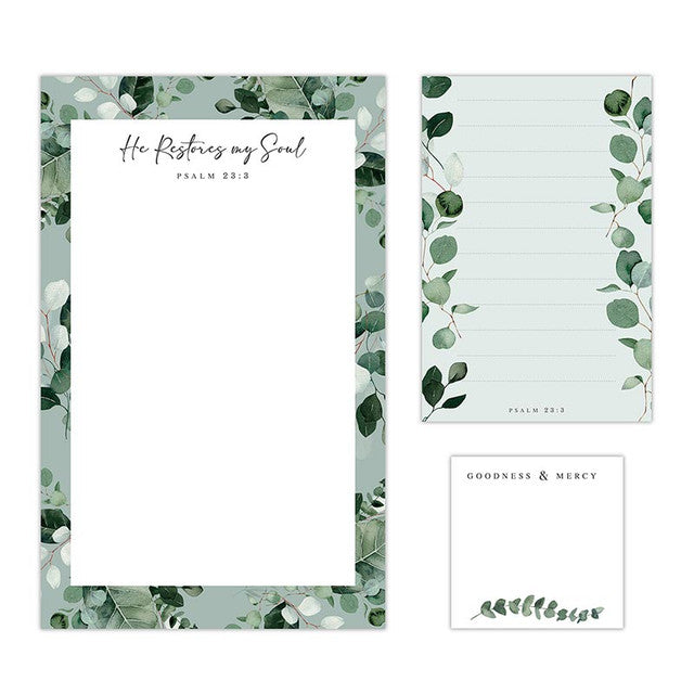 Notepad Set He Restores My Soul