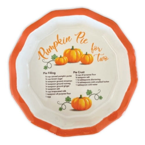 Mini Pie Plate Pumpkin Pie for Two with Recipe Card