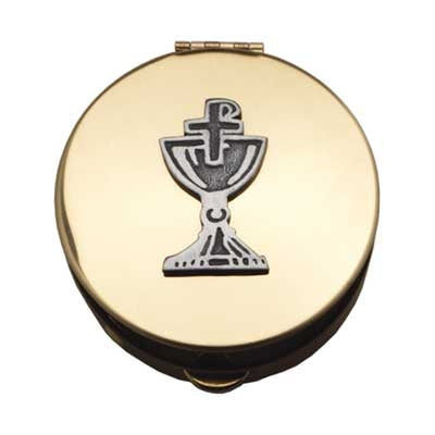 PYX - CHALICE - HOLDS 6-9 HOSTS - POLISHED BRASS