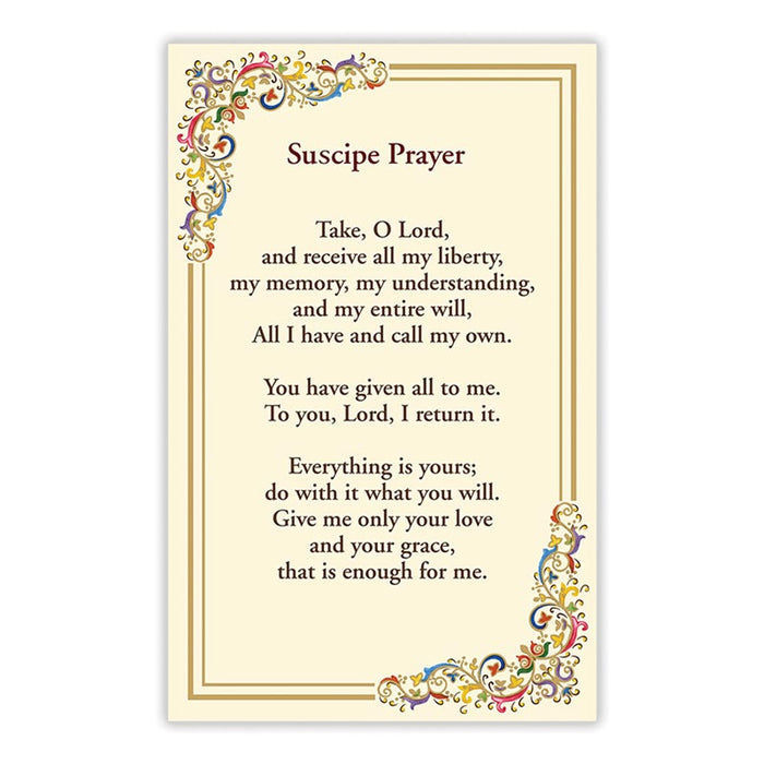 Suscipe Prayer Florentine Holy Card