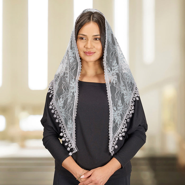 Gray Little Flower Chapel Veil