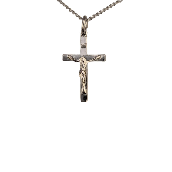 Latin Crucifix Sterling Silver on 18" Chain