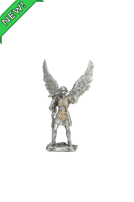 Archangel St. Gabriel Statue in cold cast Pewter Style Finish 4"