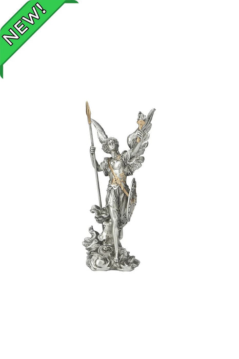 Archangel St. Uriel Statue in cold cast Pewter Style Finish 4"