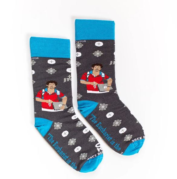 Blessed Carlo Acutis Eucharist Adult Socks