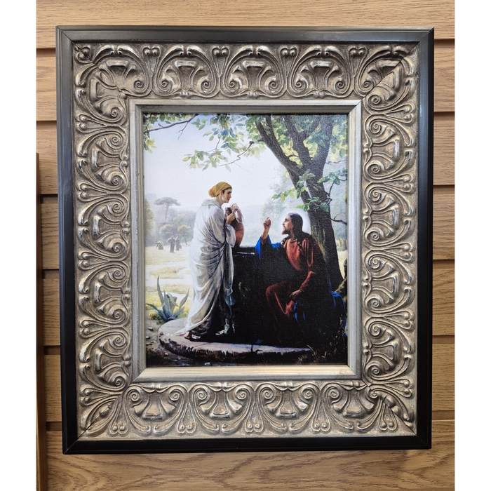 Christ and the Samaritan Woman by Carl Heinrich Bloch Framed Canvas