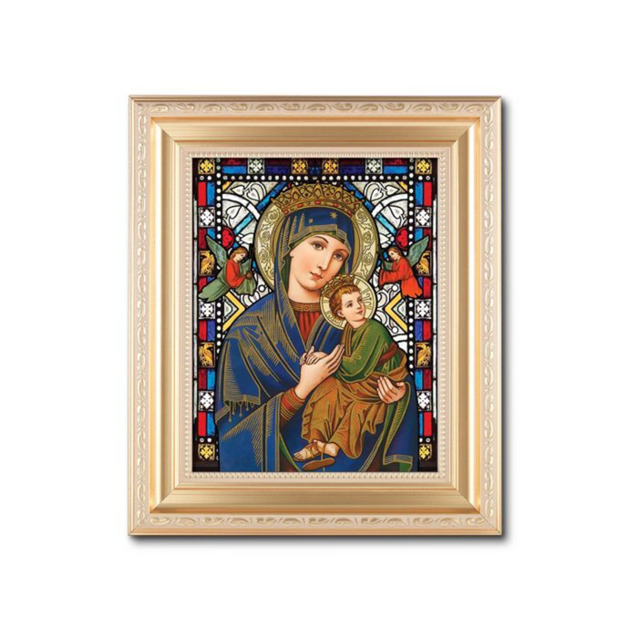 Our Lady of Perpetual Help in Satin Gold Frame