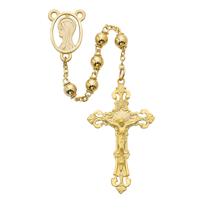 Rosary 6mm Gold Plated Metal