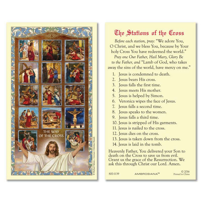 STATIONS OF THE CROSS HOLY CARD
