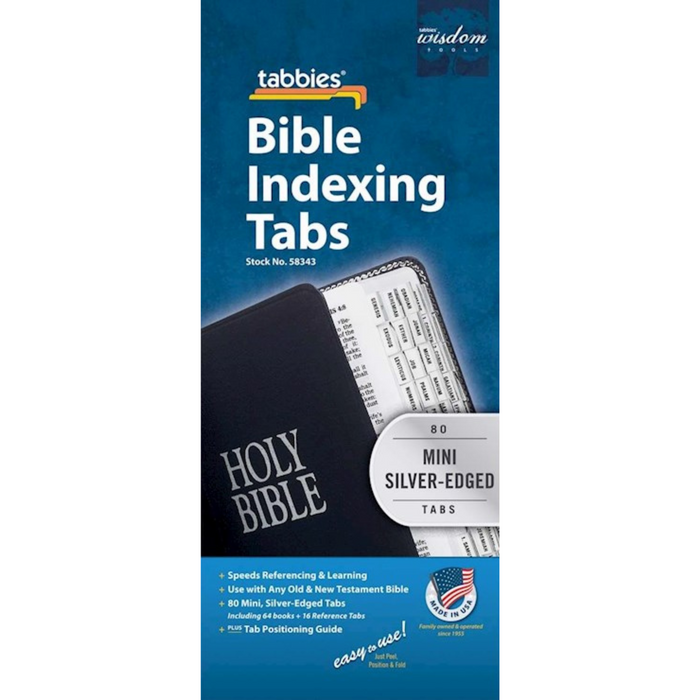 BIBLE TABS - MINI SILVER EDGE - 80 TABBIES