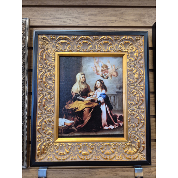 Saint Anne and the Virgin by Bartolomeo Esteban Murillo Framed Canvas