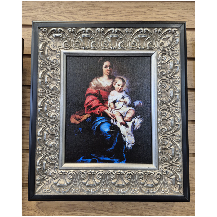 Our Lady of the Rosary by Bartolomeo Esteban Murillo Framed Canvas