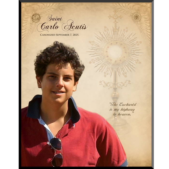St. Carlo Acutis Wall Plaque with Canonization Date 5 X 7