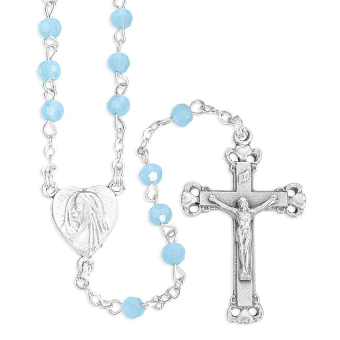 Rosary 4mm Opal Turquoise Faceted Crystal Beads