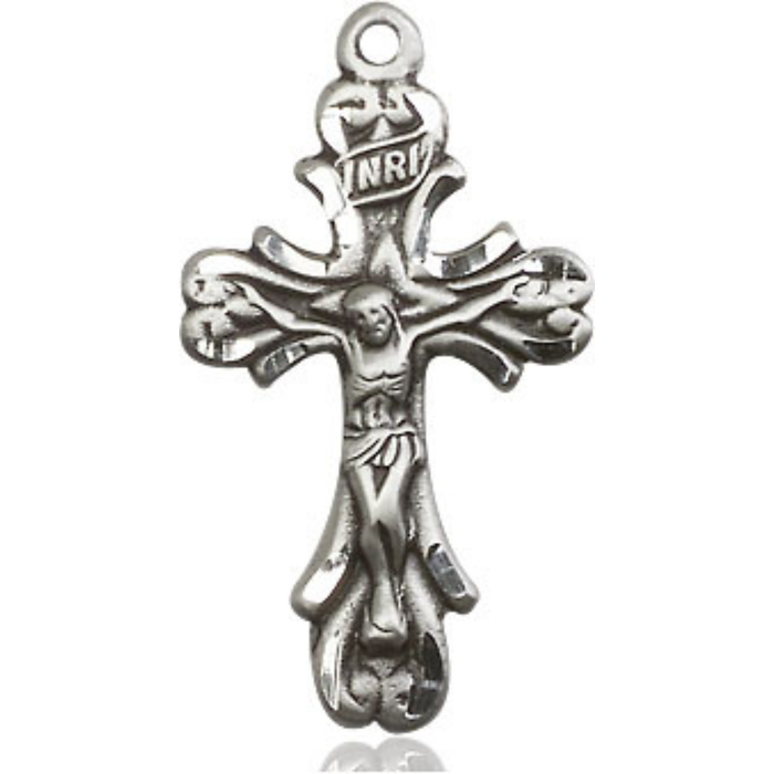 CRUCIFIX - FANCY FLARE ENDS STERLING SILVER - 18" CHAIN