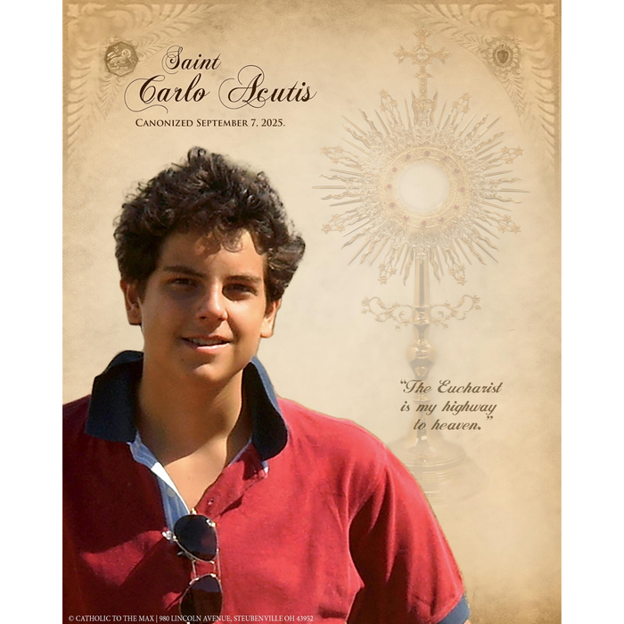 St. Carlo Acutis with Canonization Date Sleeved 8 X 10 Print