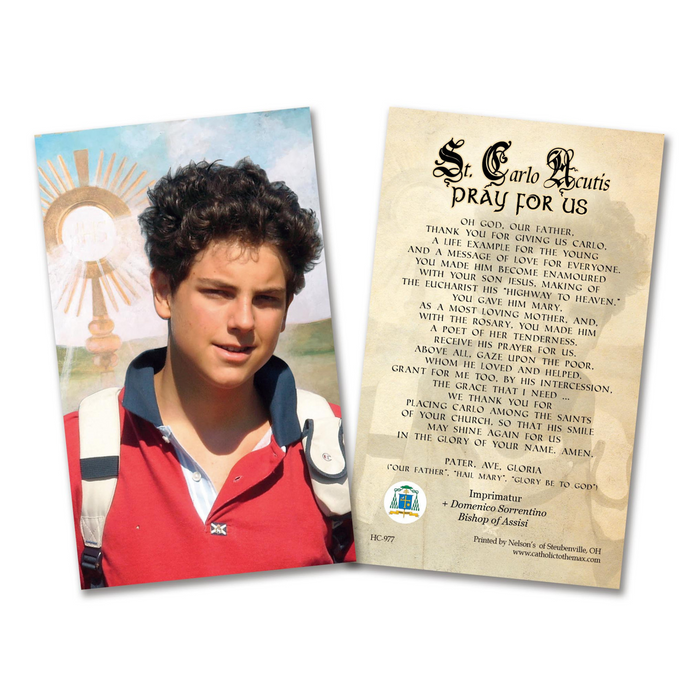 St. Carlo Acutis with the Eucharist Holy Card