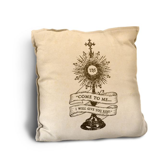 Monstrance Rustic Pillow