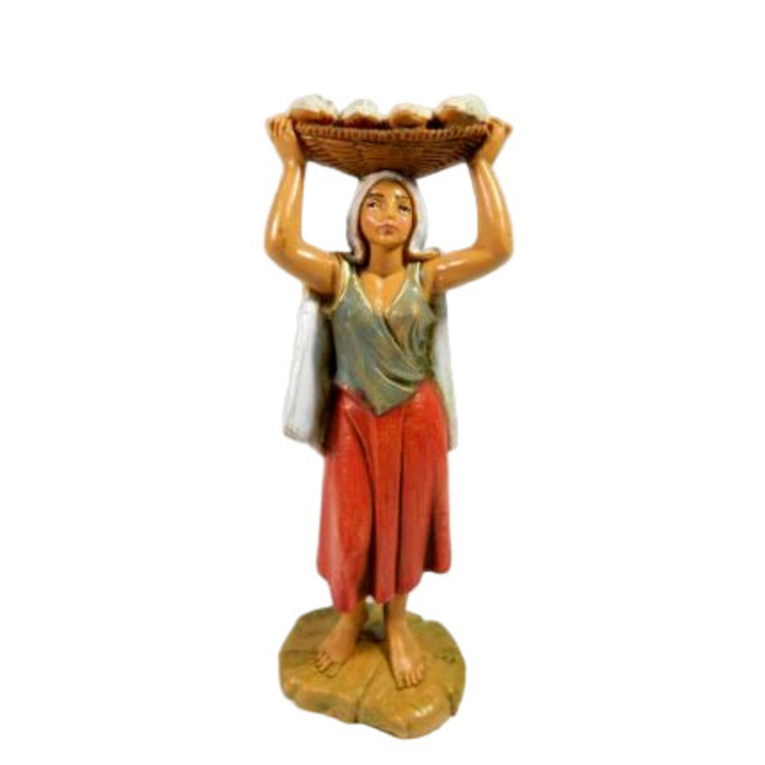 LADY WITH BREAD BASKET - 5" SCALE FONTANINI