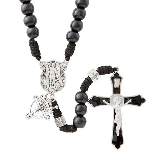 Rosary Black Saint Michael Paracord
