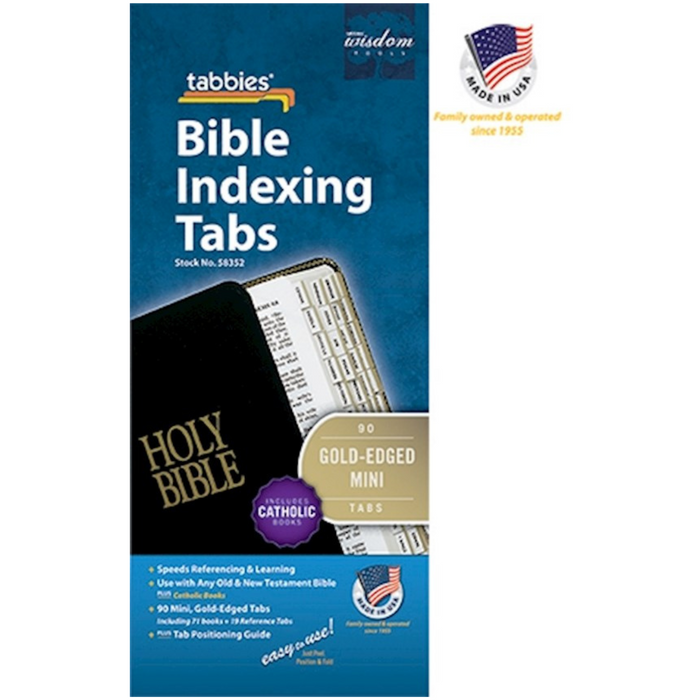 Bible Mini Tabs Old & New Testament With Catholic Books Gold Edged