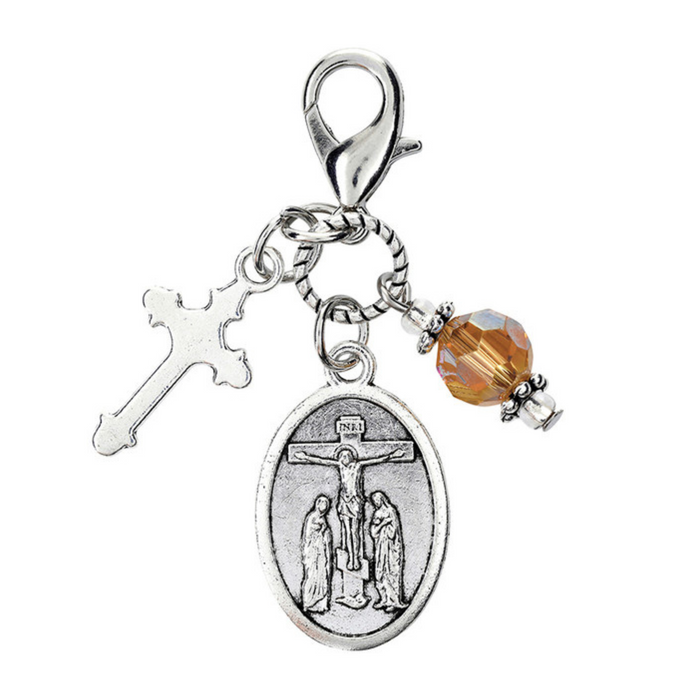 St Pio Medal Charm with Clip