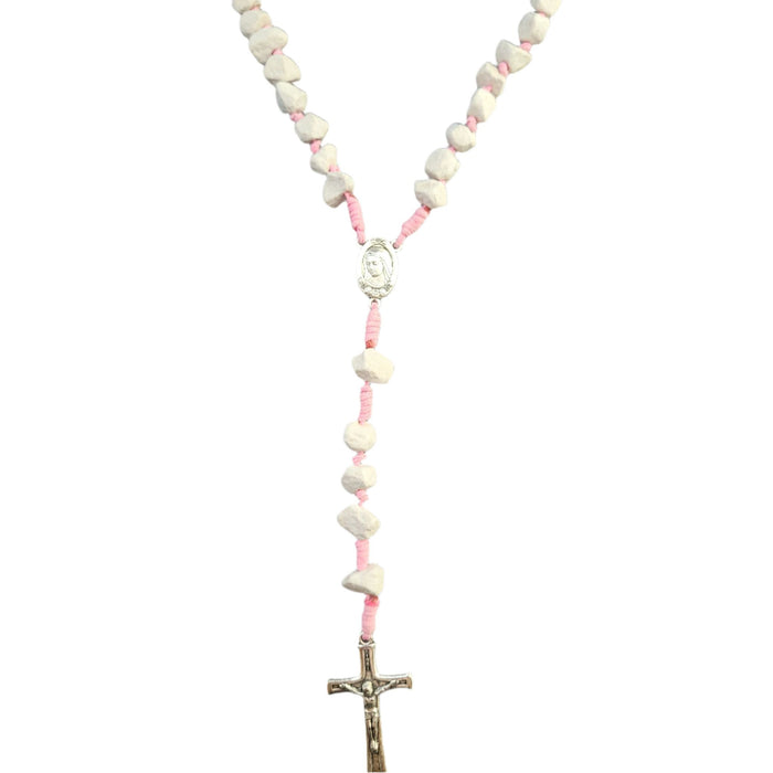 Rosary Medjugorje Stone Beads Pink Cord